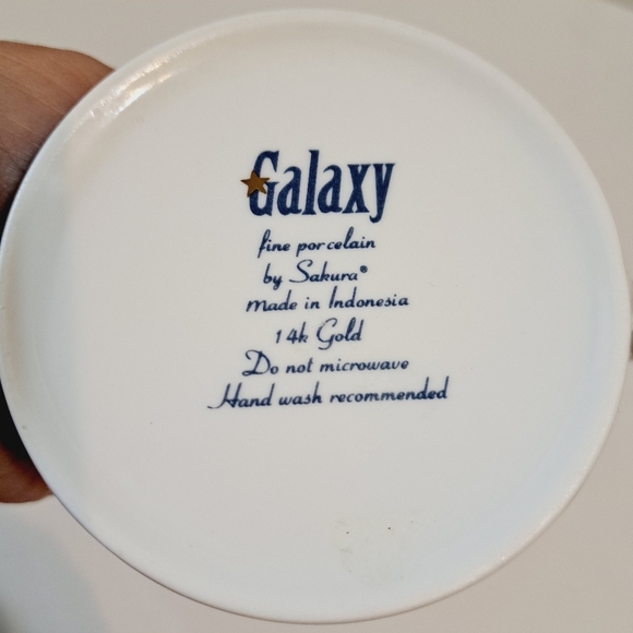 Galaxy Fine Porcelain By Sakura 14K Gold Set Of 4 Teacups - Picture 5 of 6